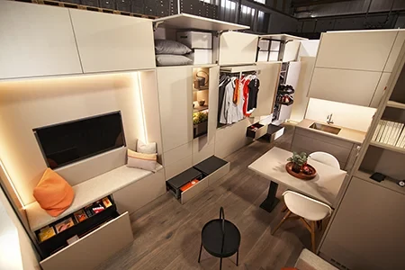 A kis lakás Blumos nappalija