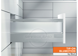 Blum TANDEMBOX Antaro D TIP-ON BLUMOTION világosszürke fiók szatén üveggel